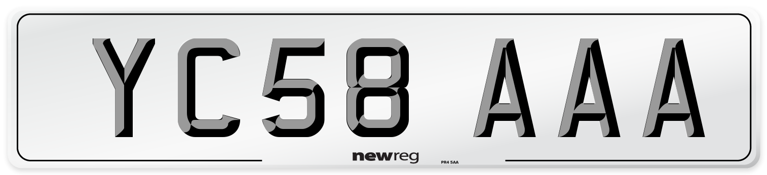 YC58 AAA Number Plate from New Reg